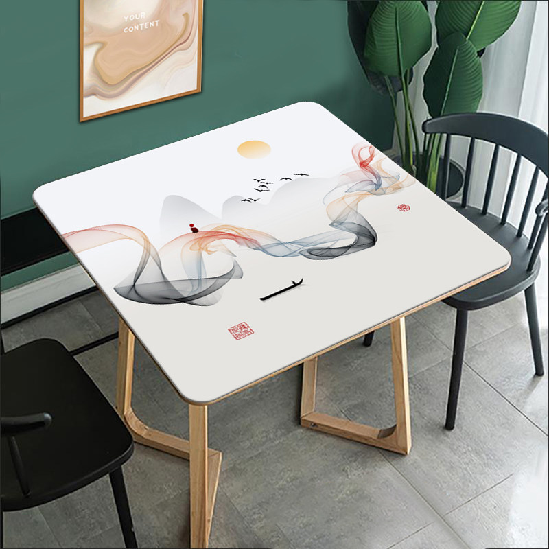 Small square table tablecloth Advanced sense square table mat Simple modern PVC waterproof, oil-proof, anti-scalding, leave-in ins coffee table table mat