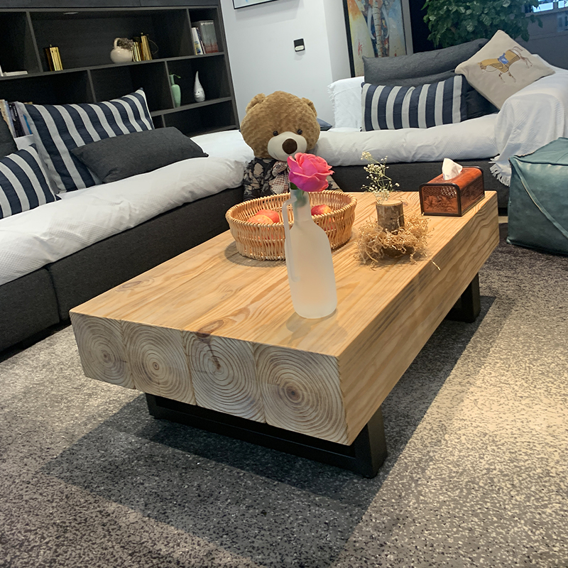 Industrial style wood coffee table Small apartment living room Tatami tea table Office reception table Personality low table