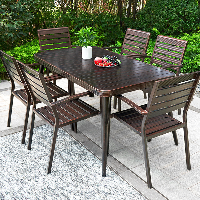 Cast aluminum outdoor chair outdoor courtyard garden waterproof sunscreen furniture casual dining table iron outdoor furniture