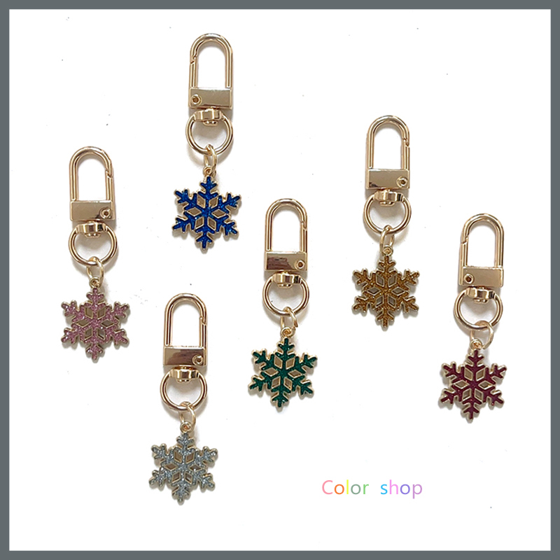 Ice and Snow World Keychain Colorful Glitter Hollow Snowflake Metal Oil Drop Bag Decoration Chain Ornament Small Pendant Ice and Snow World Keychain Colorful Glitter Hollow Snowflake Metal Oil Drop Bag Decoration Chain Ornament Small Pendant