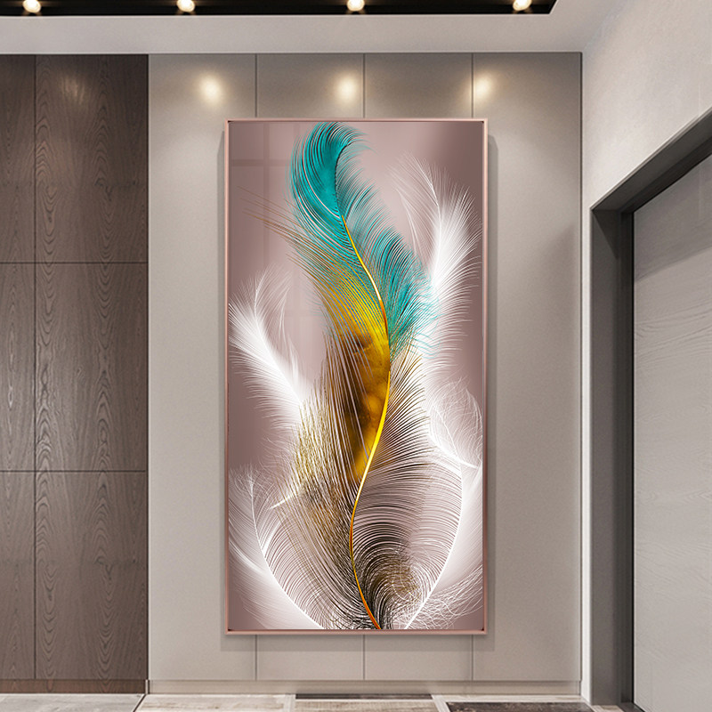 5d Diamond Painting Full Drilling Living Room Light Lavish Glazed Feather Stick Drill Cross Embroidered 2022 New minimalist Yourself Embroidered scenery