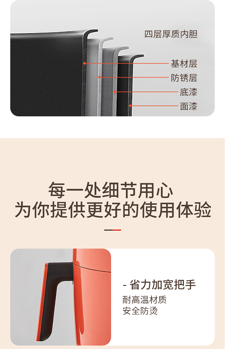 荣事达 智能无油空气炸锅 4.5L大通量 图12