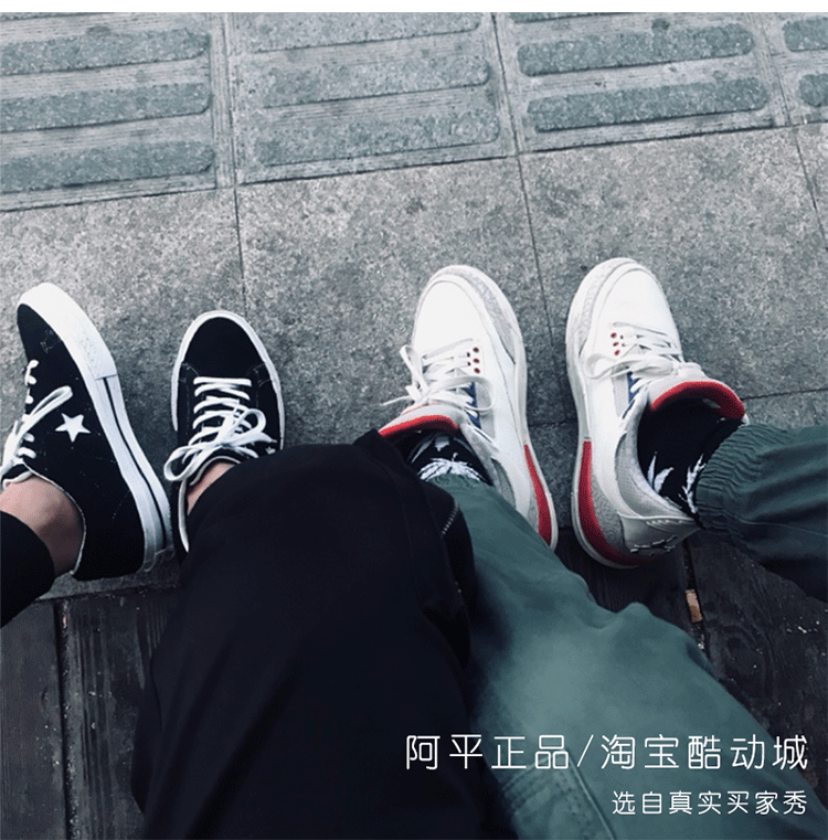 Một đôi giày chính hãng Converse Converse Converse One Star màu đen giày thể thao sneaker