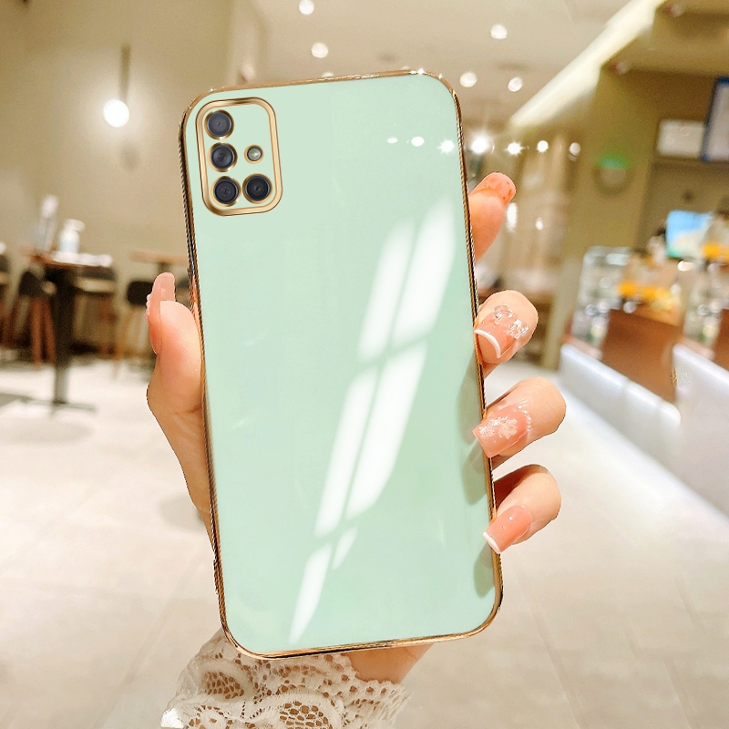 Suitable for Samsung A71 Phone Case, Samsung Galaxy 71 4g Anti-Drop Soft Case, Galaxya71 Protective Cover, Sm-A715F Silicone Full-Cover, Sm-A715W Electroplated Trendy Pure Shell