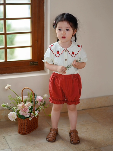 Кукла для девочек, летняя детская клубника, платье без рукавов для принцессы, кукольный воротник