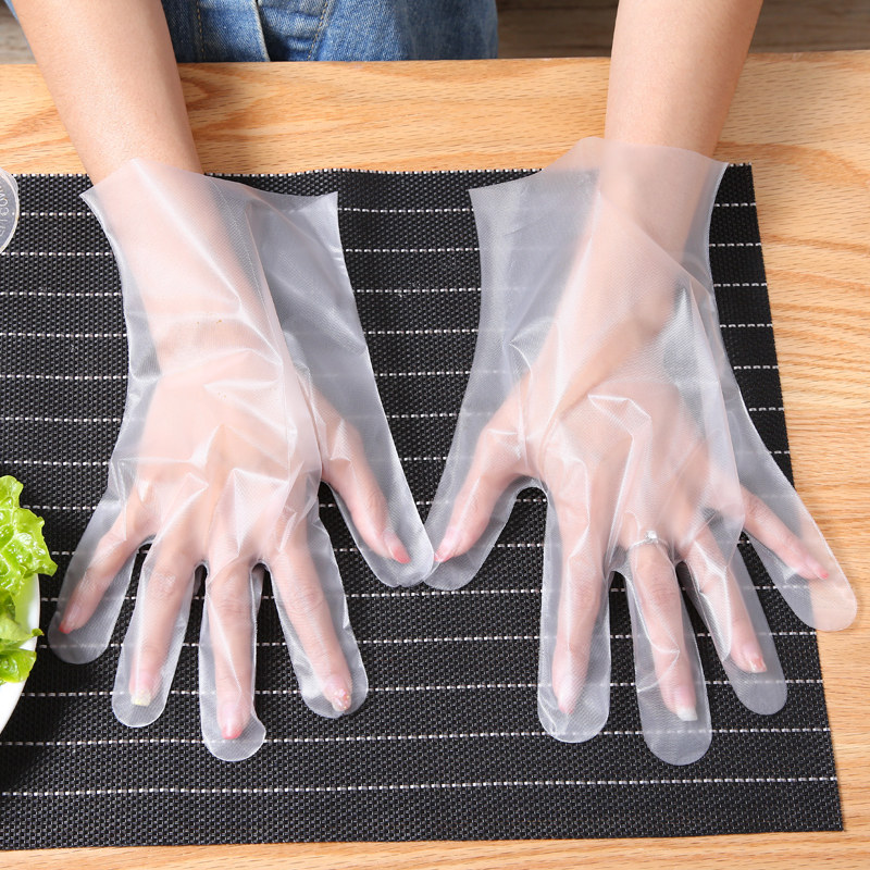 Extraction Type Disposable Gloves Kitchen Home Food Catering Beauty Plastic Transparent Film Eating Lobster Hand Fingertips