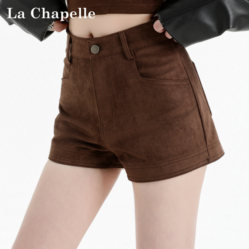 La Chapelle Spicy Girl Style Faux Suede High-Waisted Shorts for Women, Autumn and Winter Sweet Cool A-Line Boot Shorts Hot Pants La Chapelle Spicy Girl Style Faux Suede High-Waisted Shorts for Women, Autumn and Winter Sweet Cool A-Line Boot Shorts Hot Pants