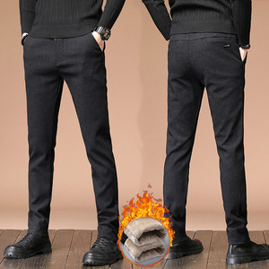 男士商务休闲裤小脚裤弹力西裤加绒男裤