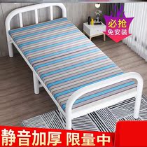 Bed Simple Rental Iron Bed Double Bed Reinforced Bold Superior Single Folding Bed Home Large Durable and Simple