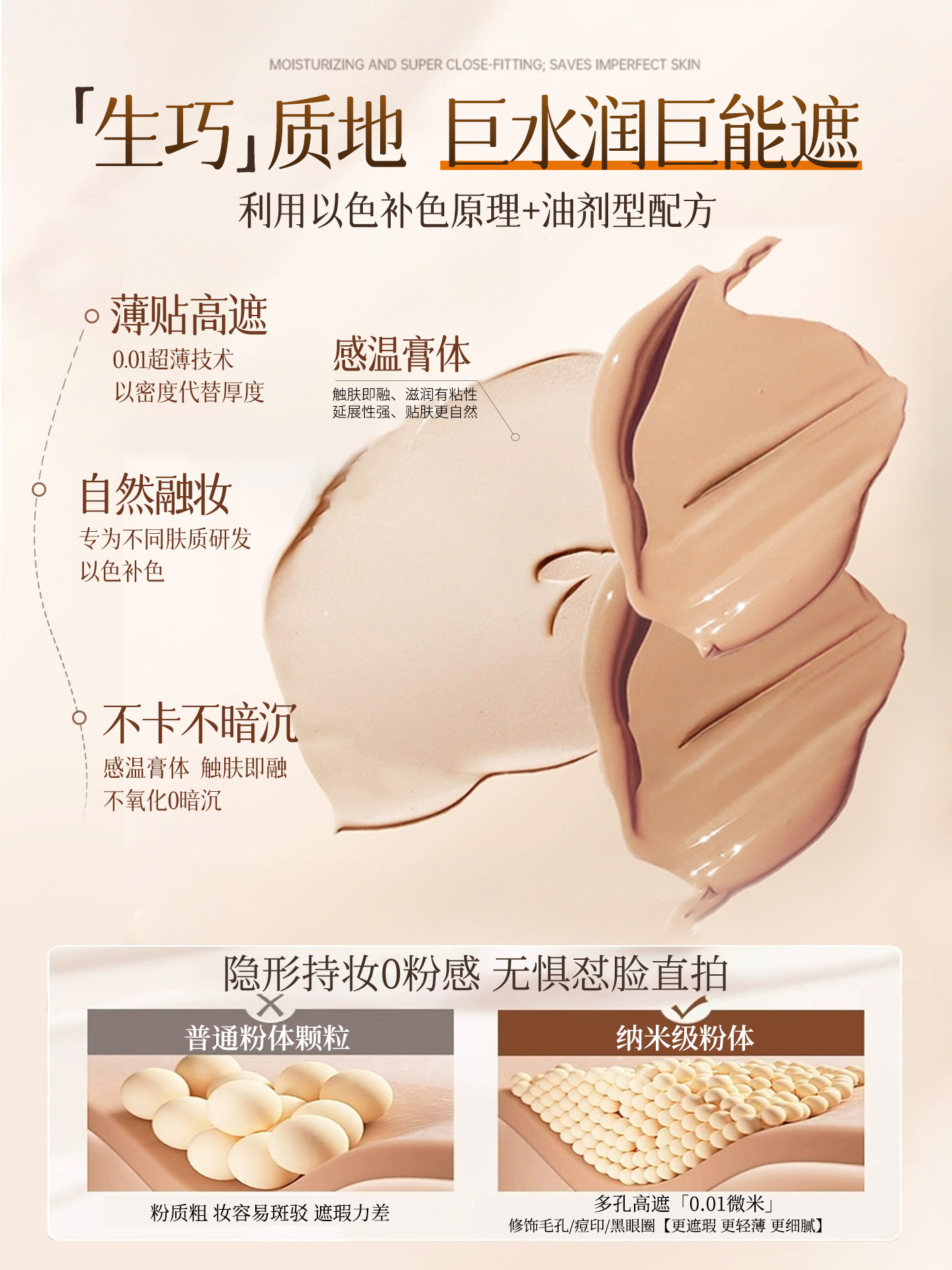 Three-Color Concealer to Cover Facial Spots, Giant Concealer Palette, Super Powerful for Dark Circles, Acne Marks, Tattoos, Specially Designed for Makeup Artists