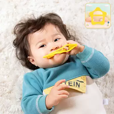 Mifei Miffy pacifying silicone gear gear 0-3 month treasure baby nib bite grinding tooth stick can be boiled to prevent eating hand 6