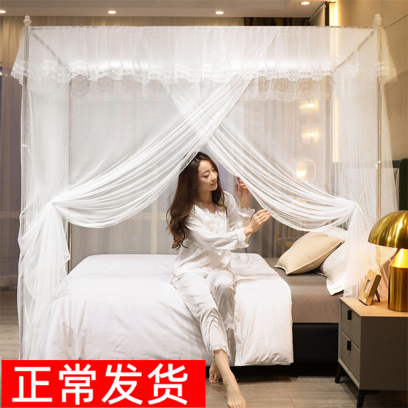 Encrypted Thickened Mosquito Nets Home Bedroom Bracket 2021 New Floor Single Door Open Old Princess Wind New Line Ledger