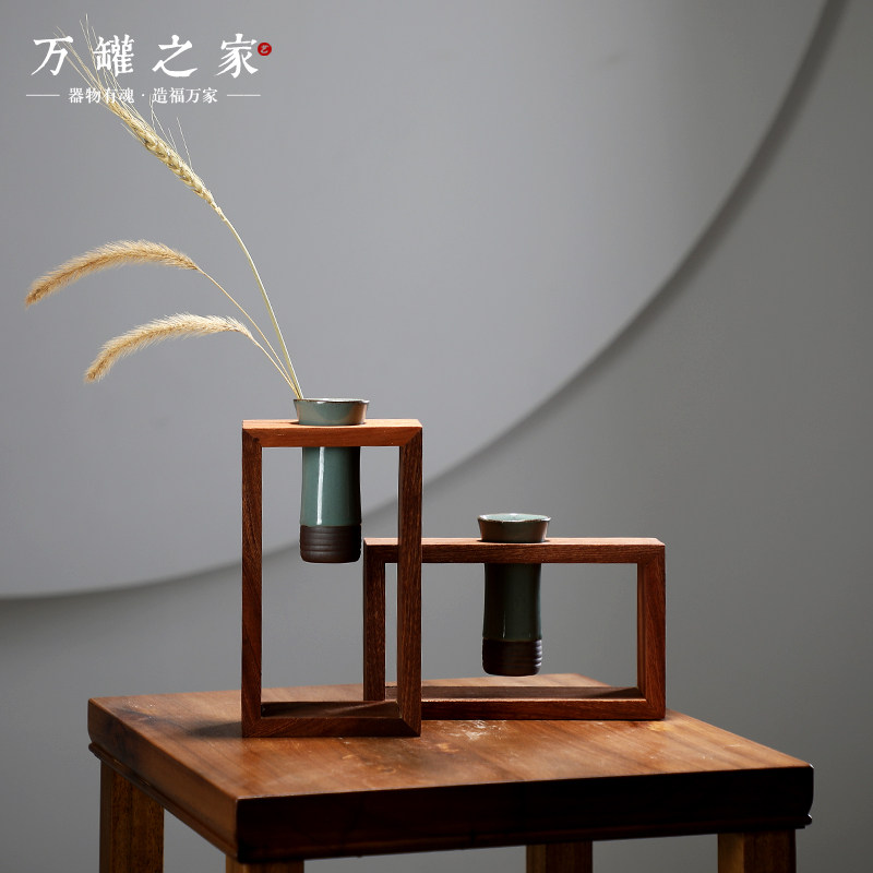 Small vase fittings creative living room Japanese flower jar flower ceramic decorations simple modern desktop fittings flower