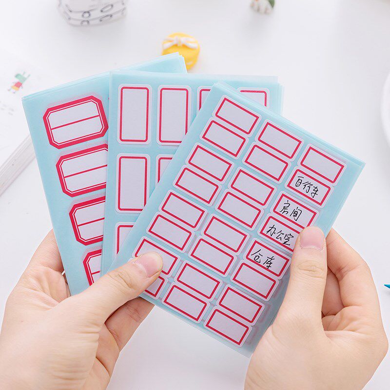 Kindergarten preparation supplies self-stick label sticker with notebook classified paper name and blank