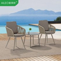 Nordic outdoor balcony table and chair three pieces of simple outdoor villa garden terrace casual vine chair