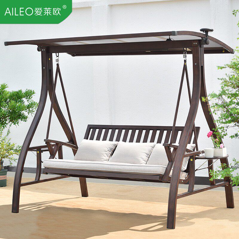 Courtyard outdoor swing double rocking chair villa garden aluminum alloy hanging chair outdoor home balcony iron art swing