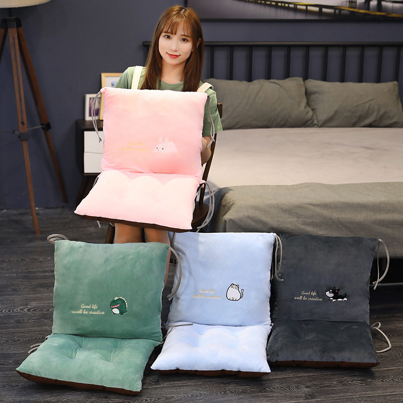 Winter cartoon lovely dormitory students' office for long sitting and removable cushion backrest cushion integrated with detachable thickening