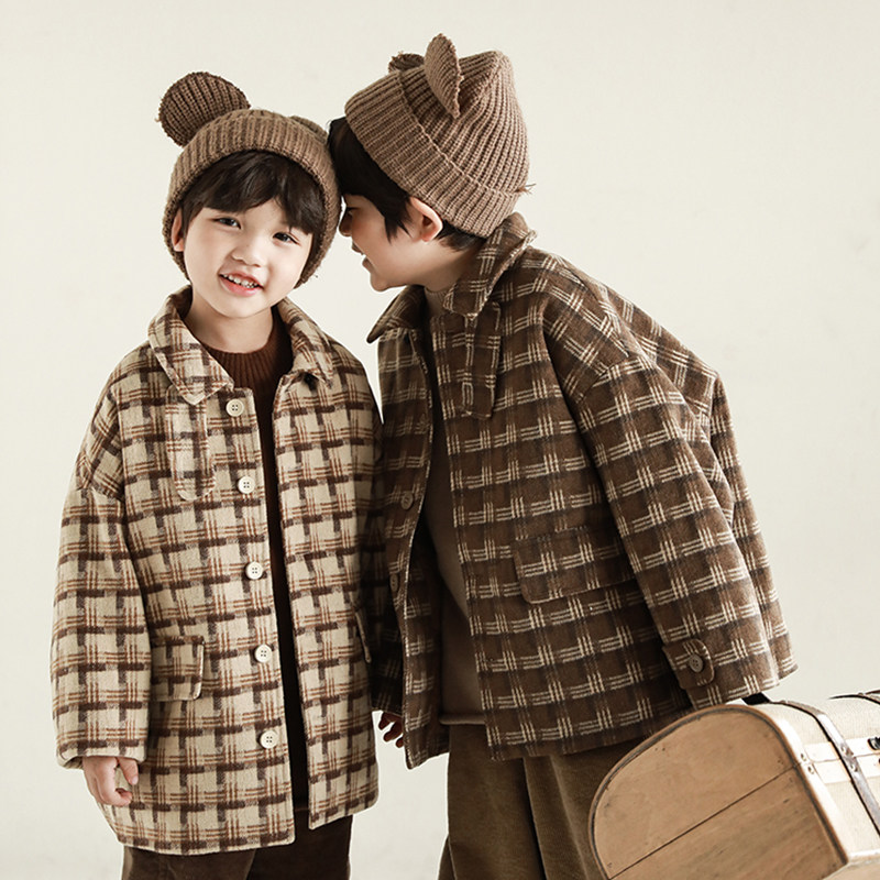 odddetails boy grudge, big coat for large children autumn and winter hair, and a long version of the children's wind coat in the back of the old