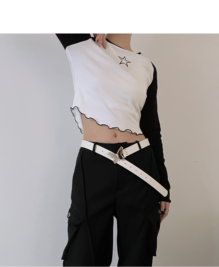 Gürtel Damen New Trim Butterfly Schwarz Vielseitiger Gürtel Jeansgürtel_voghion.com