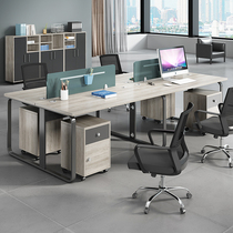 Office table and chair 4 6 people simple modern office furniture staff table work position screen staff table and chair combination