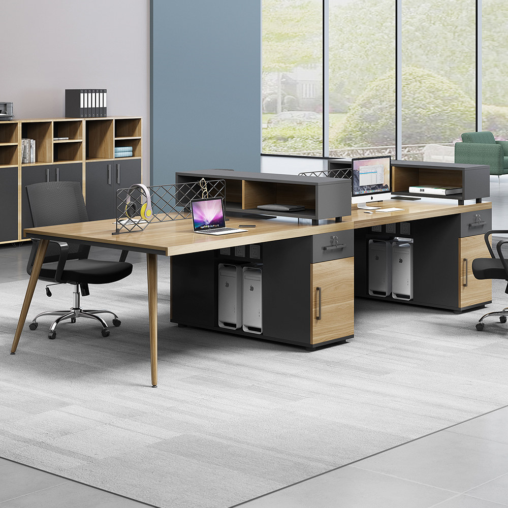 Office desk and chair combination screen working seat 24 financial staff computer desk four card seat office furniture