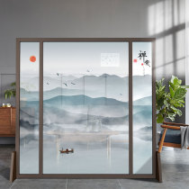 New Chinese meditation solid wood screen partition living room Xuanguan Hotels office shielded into the users double-sided wooden seat screen