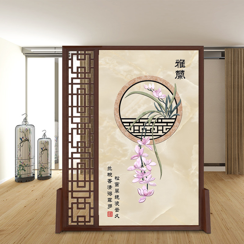 Partition Living Room Bedroom Home Solid Wood Screen Hyun Closing Door Office Hotel Entrance Doors Shelter Home Flowers Open Rich