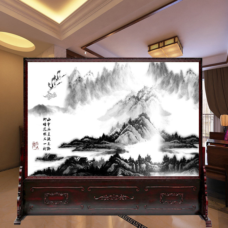 Modern Chinese retro solid wood screen partition meeting Living room Xuanguan Gate Hotel Office Tea Room Corporate seat screen