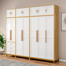 Wardrobe Modern simple household bedroom storage cabinet Small apartment rental room Simple wardrobe Solid wood assembly wardrobe