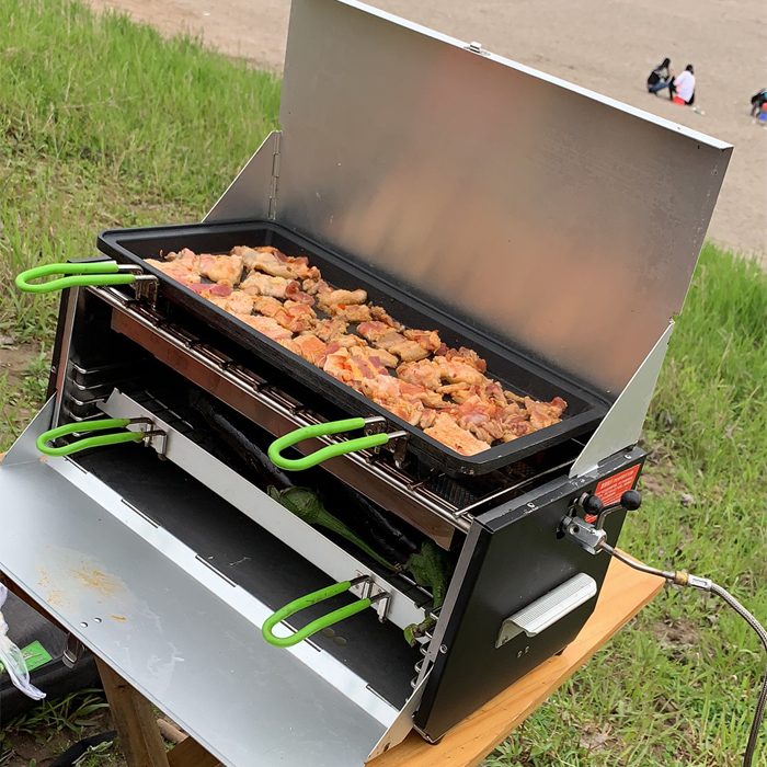 Portable wild household smokeless barbecue grill roasted sweet potato fried meat multi-function stove outdoor barbecue grill gas oven
