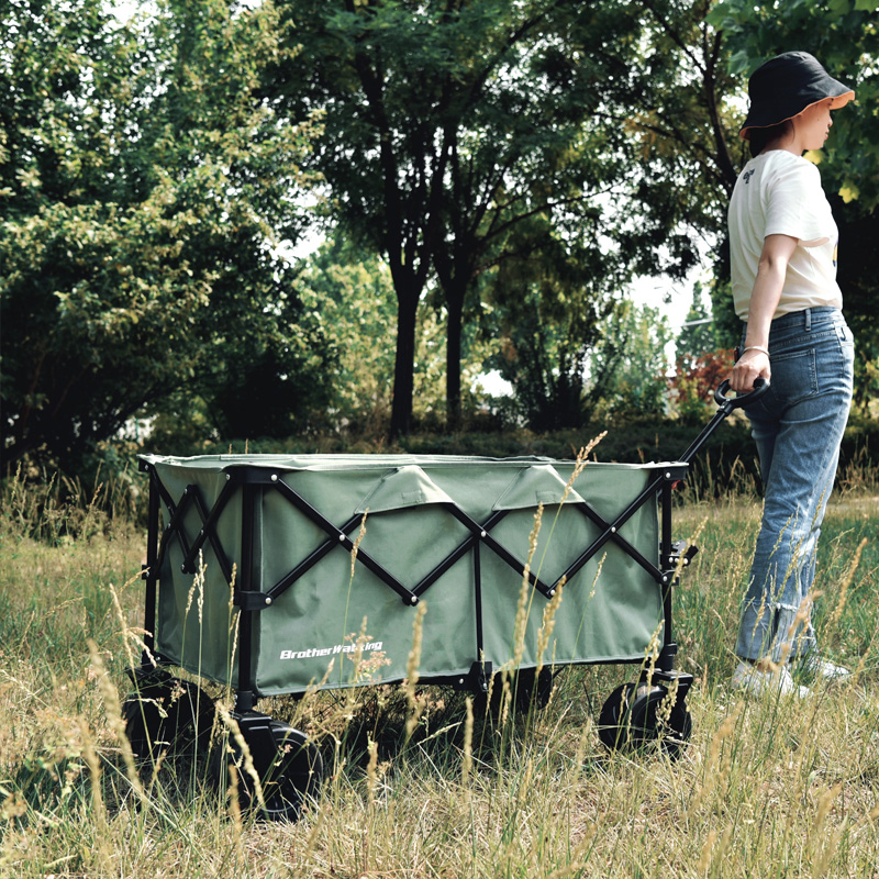 Outdoor Camp Folding Car Camping Large Pull Cart Desktop Portable Camping Fishing Shopping Grocery Large Capacity Cart
