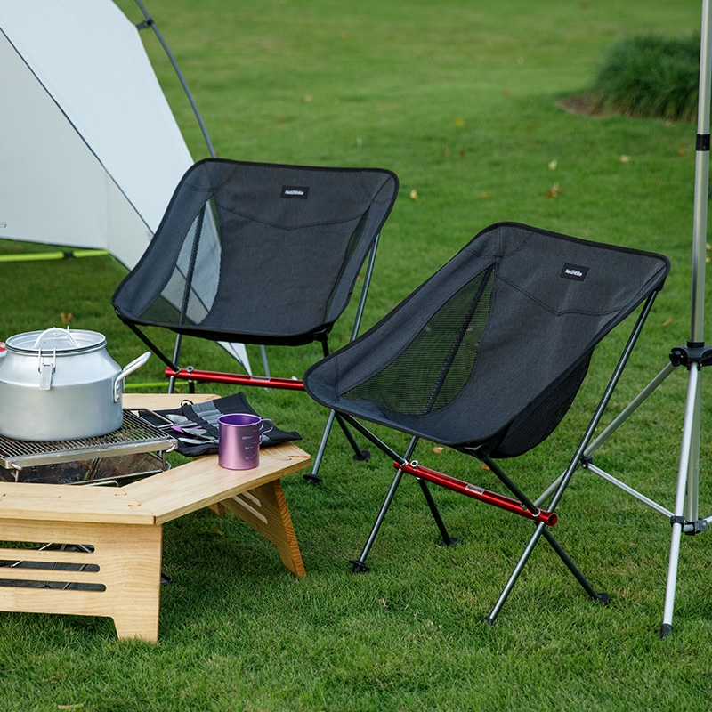 Naturehike moves customers outside aluminum alloy folding moon chair portable folding chair self-driving camping back chair