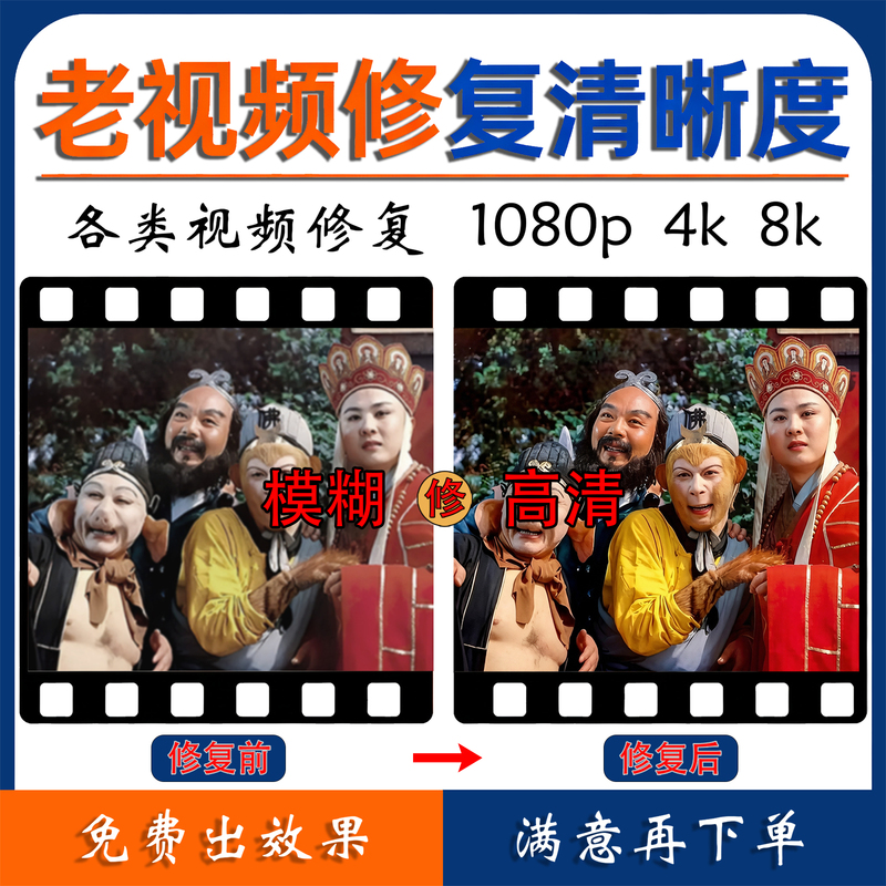 Video Clarity Improvement, High-Definition Restoration, Blur Enhancement, Old-Quality Picture Restoration, Lossless Enlargement, Image Noise Reduction, 4K