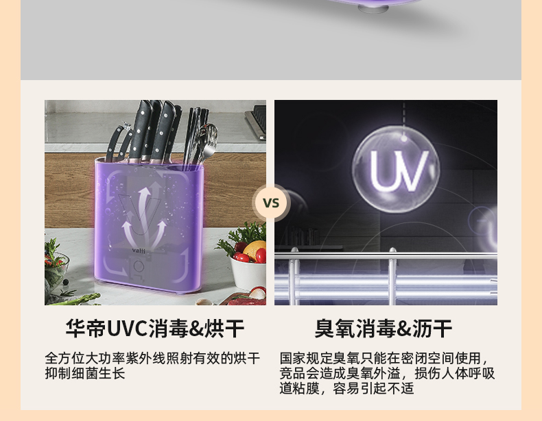 华帝 智能筷子刀具消毒器 紫外线+热风烘干 图15