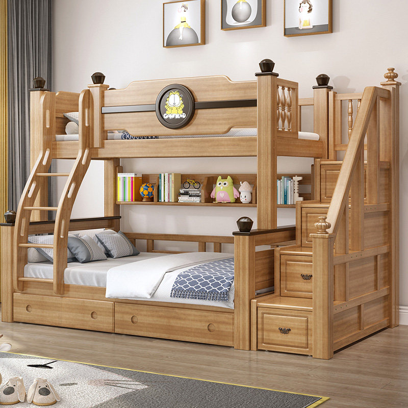 Heineken mei quan wood bunk bed wax bed Liriodendron children double bunk bed bunk bed