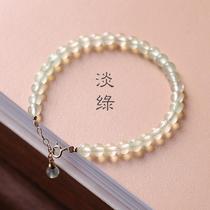 Natural grape stone round beads single circle plain bracelet for boys and girls in the year of birth small fresh and fashionable birthday simple and elegant