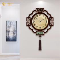 New Chinese hanging clock Wanyear calendar light extravagant living room Home mute minimalist Fashion Night-free hanging wall clock table
