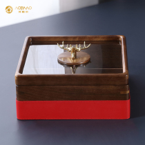 New Chinese Walnuts Solid Wood Home Nut Fruit Tray Living Room Home Tea Table Dry Fruit Containing Box New Candy Box