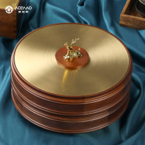 Dried fruit bowl candy box home walnut solid wood living room double copper cover fruit fruit plate nut snack storage box