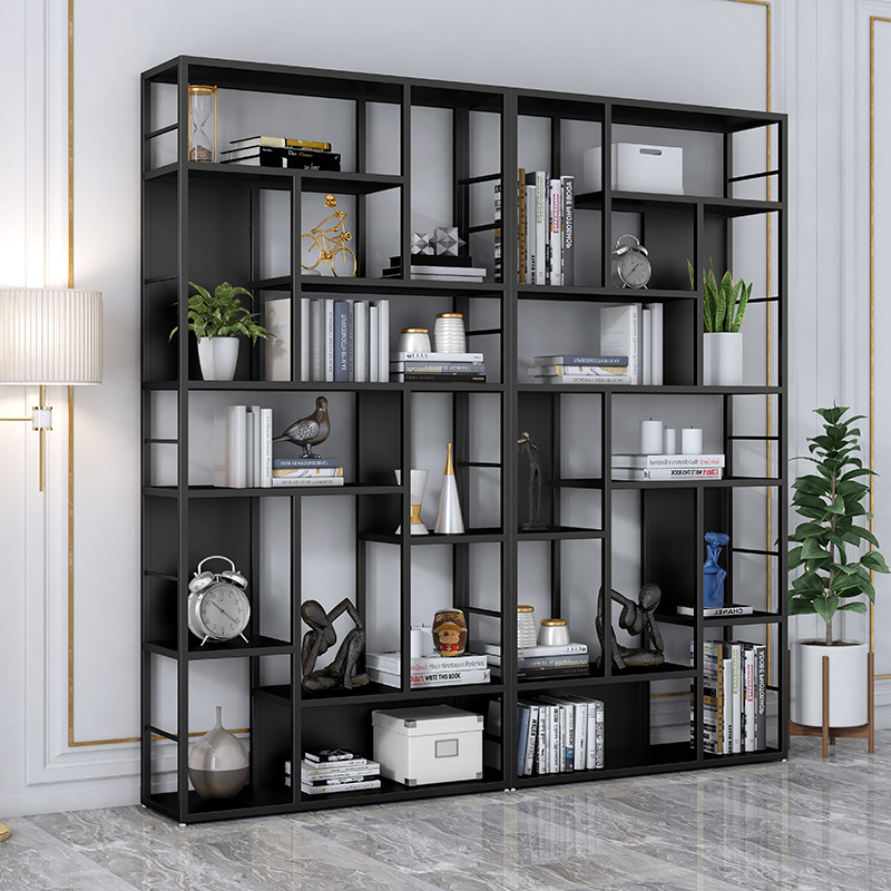 Nordic Iron Art Frame Modern Simple Living Room Landing Light Luxury Bookshelf Office Multi-layer Metal Creative Partition