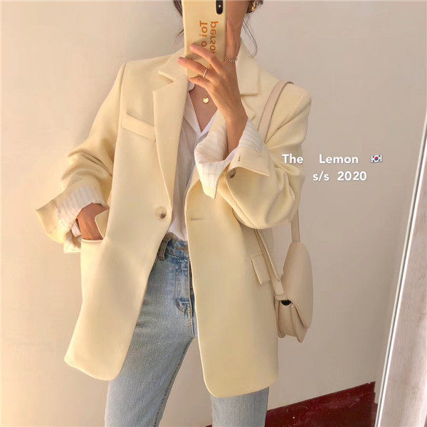 White suit jacket woman 2022 new spring slim slim medium long version casual little Subsuit woman