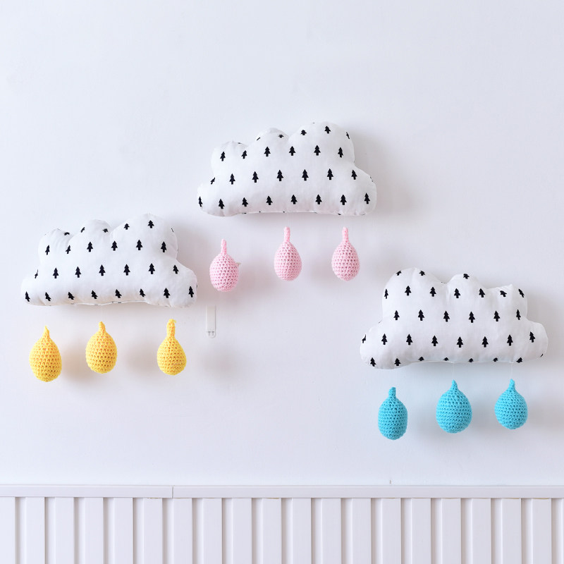 Xiaomarujia Nordic room decoration wall stickers handmade creative cloud home decoration tent decorations home fabric hanging ornaments