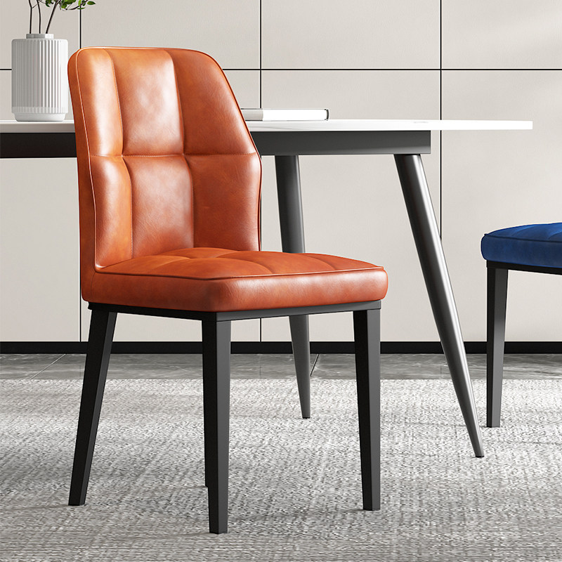 Nordic Dining Chair Modern Minima Home Backrest Sofa Chair Sub Single Desk Chair Casual European Leather Chair Dining Room Chair