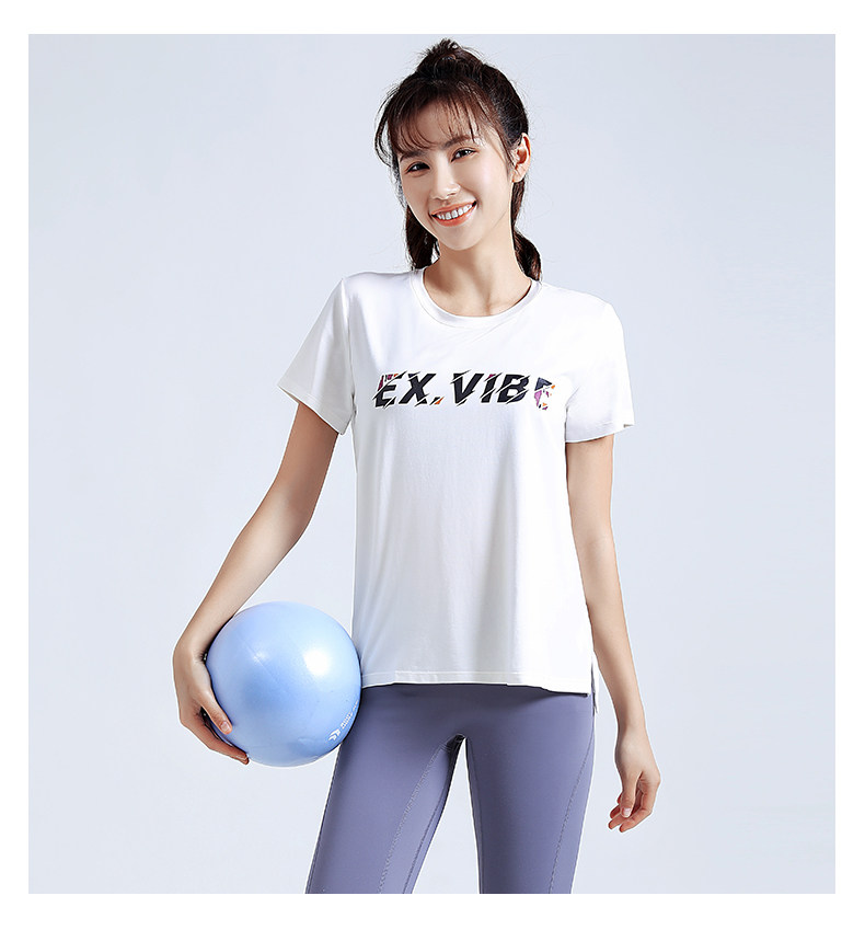 EX VIBE/艾克斯韦珀 女子高弹透气 瑜伽运动T恤 图10