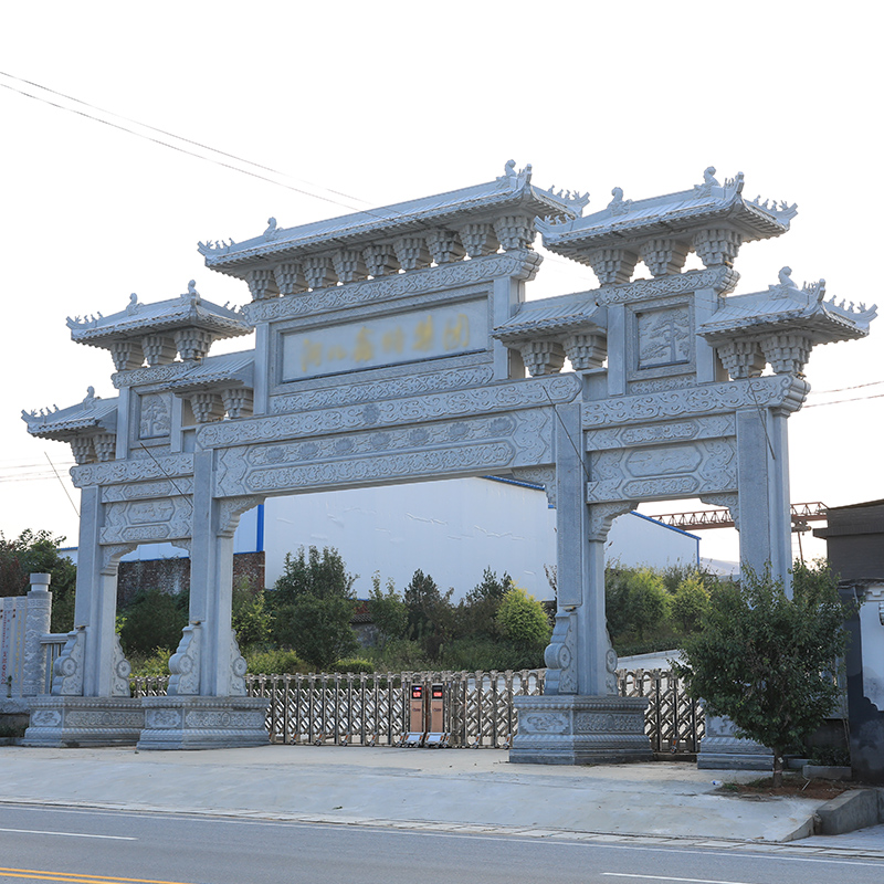Stone Carvings House Marble Outdoor Reliefs Stone Workshop Three Doors Large Green Stones workshop Outdoor Han Baiyu Courtyard