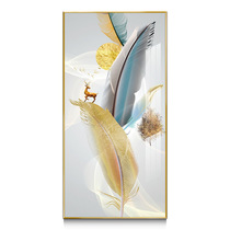 Modern decoration painting vertical version of the aisle background wall painting Xuanguan painting into the new Chinese living room hanging and painting landscape painting-Ao