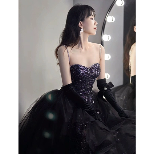 Черные блестки для ногтей, вечернее платье, элитная юбка, свадебное платье, эффект подтяжки, легкий роскошный стиль