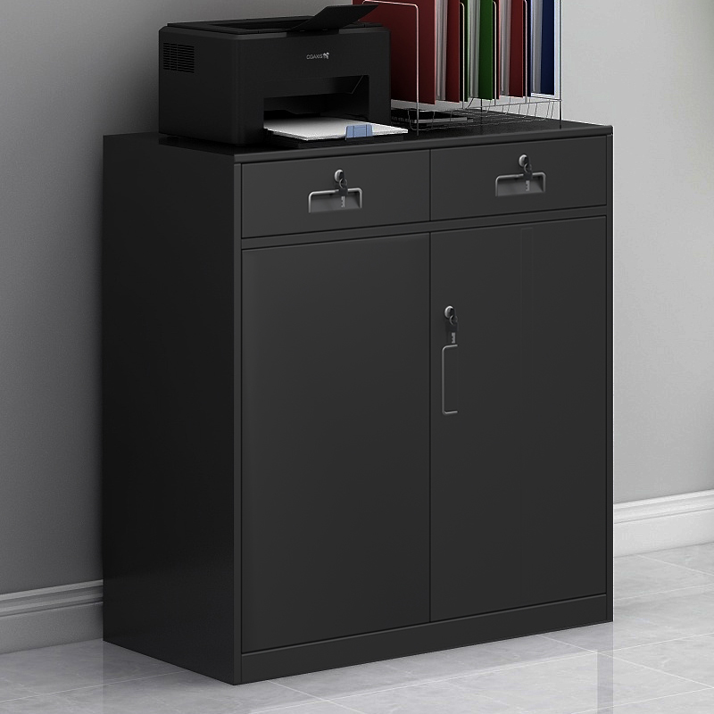 Middle Two Fighting Short Cabinet Filing Cabinet Office Sheet Metal Cabinet Information Storage Cabinet With Lock Dossier Cabinet Color Tool Locker-Taobao