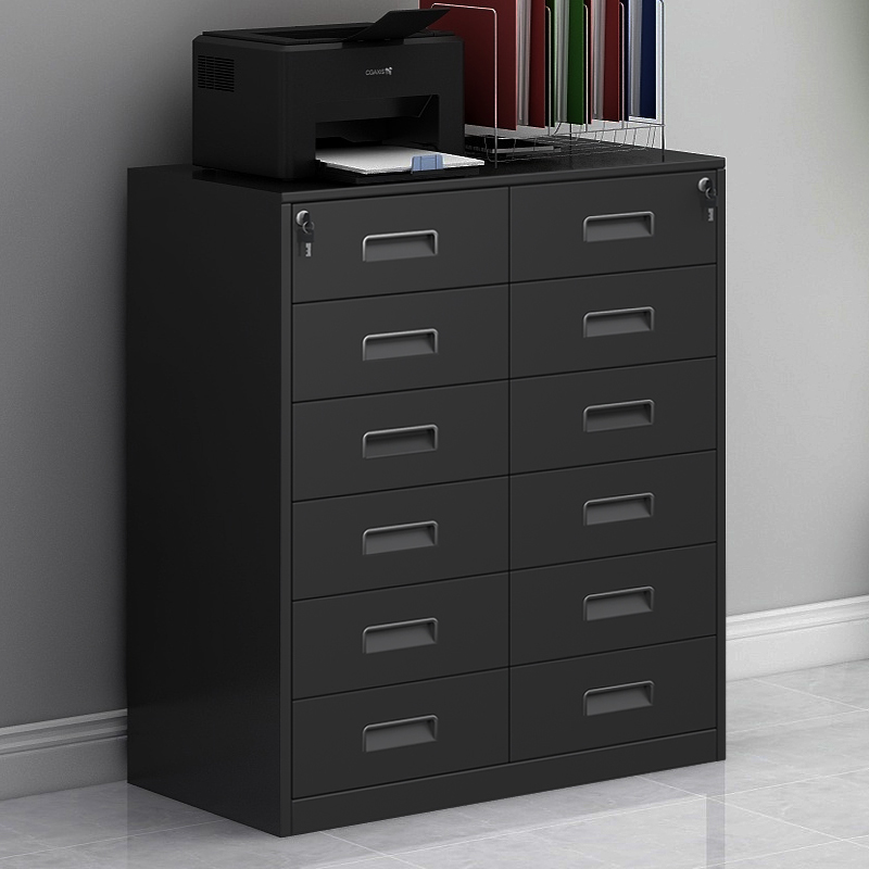 twelve Pumping Bucket Short Cabinet Paper Sheet Iron Cabinet Office Drawer Cabinet With Lock Information File Cabinet Voucher Small Containing Cabinet-Taobao