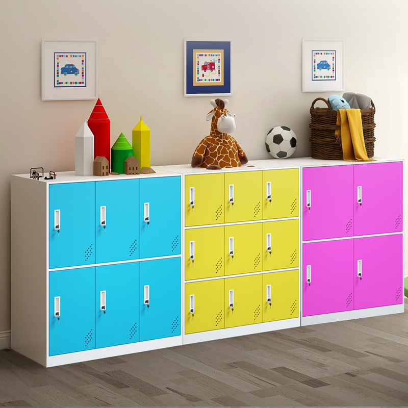 Color Locker staff Iron Sheet Locker with lock Elementary school Bag Cabinet School Classroom Balcony Containing Cabinet-Taobao